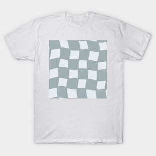 Abstract Checker Board - muted teal blue T-Shirt